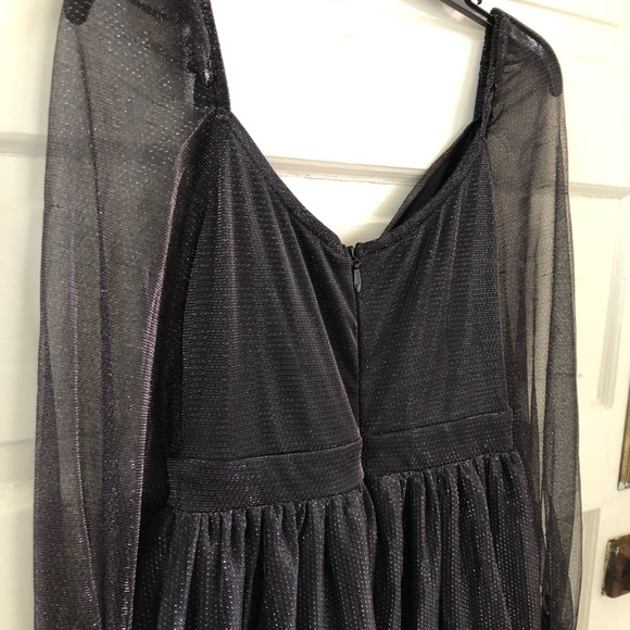 READ NWD Baltic Born Octavia Shimmer Dress Maxi Ballgown Glitter Wedding Black S - Picture 6 of 9